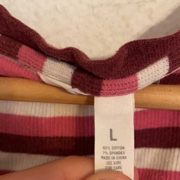 AEROPOSTALE RED & WHITE STRIPED BLOUSE LARGE - Picture 2 of 4